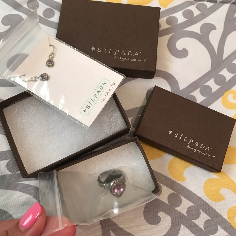 SILPADA Amethyst earrings and ring set